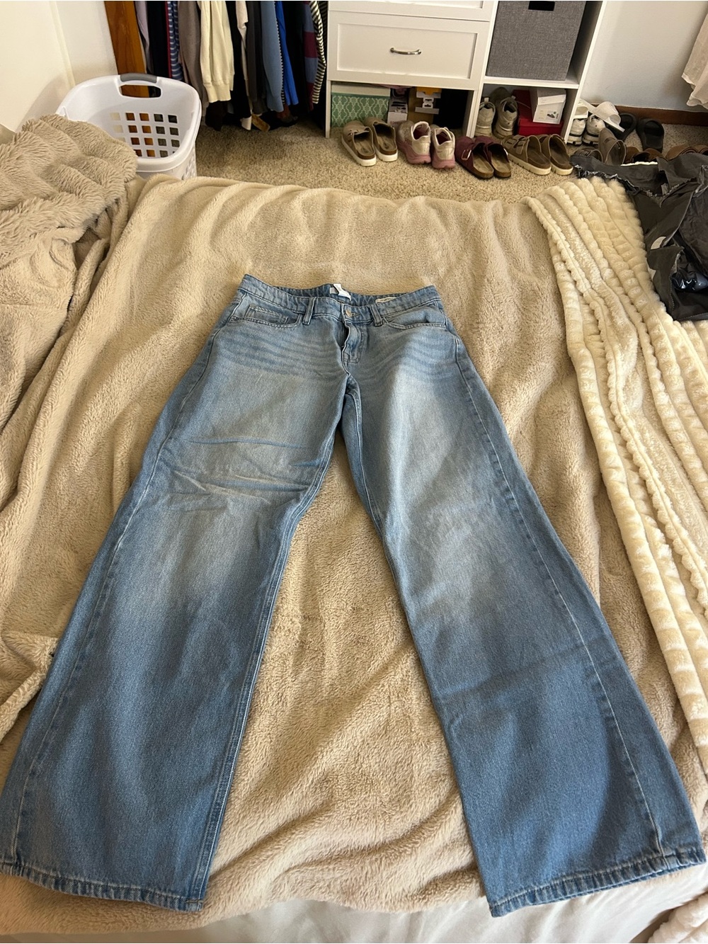 Forever 21 Light Blue Wide-Leg Jeans